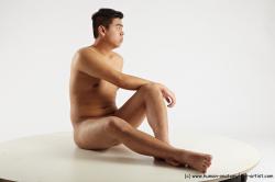 Nude Man Asian Sitting poses - simple Average Short Black Sitting poses - ALL Realistic